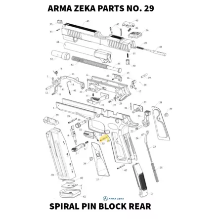 Arma Zeka Spiral pin 2,5*22 block rear - Aseiden OEM osat - 22P1100300000 - 1