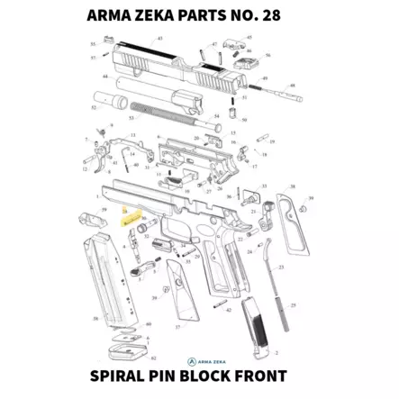 Arma Zeka Spiral pin 2,5*24 block front - Aseiden OEM osat - 22P1100310000 - 1