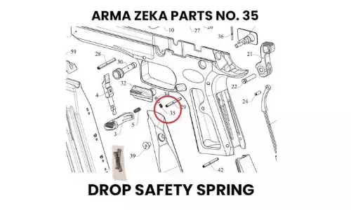 Arma Zeka Drop Safety Spring - Aseiden OEM osat - 22P1200090000 - 1