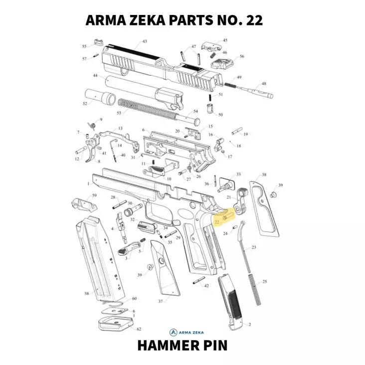 Arma Zeka Hammer Pin - Aseiden OEM osat - 22P1100240000 - 1