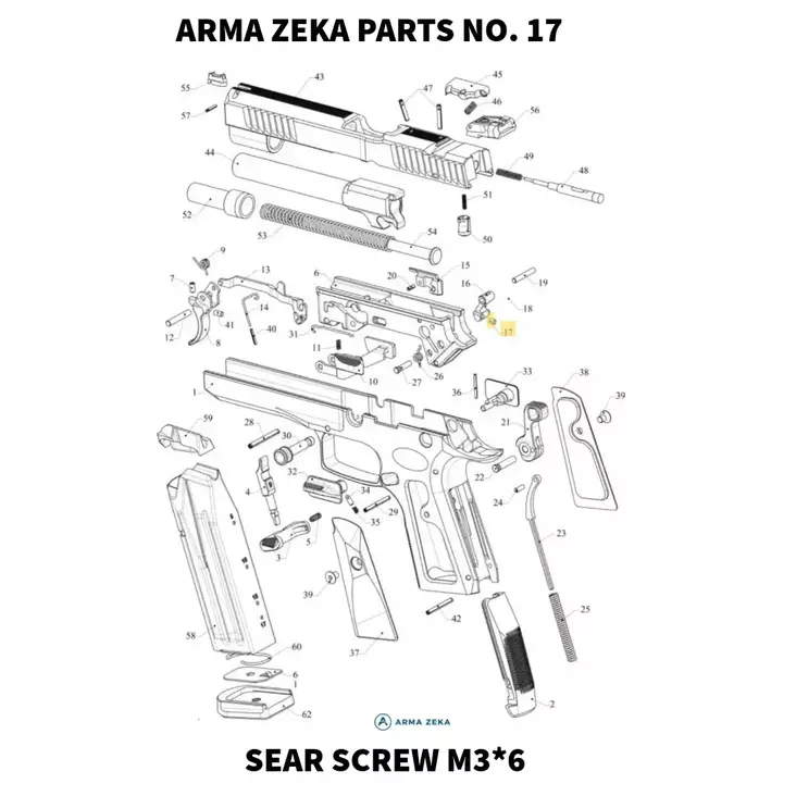 Arma Zeka Screw M3*6 (sear) - Aseiden OEM osat - 22P1100070100 - 1
