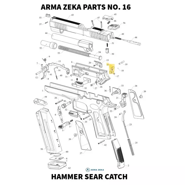 Arma Zeka Sear Hammer catch - Aseiden OEM osat - 22P1100180000 - 1
