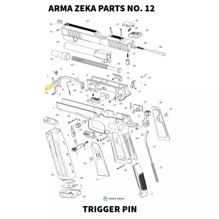 Arma Zeka Trigger Pin - Aseiden OEM osat - 22P1100140000 - 1