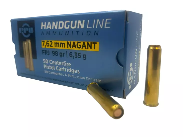 PPU Handgunline 7,62 Nagant FMJ 50kpl. - 7,62 Nagant patruunat - 8605003813224 - 1