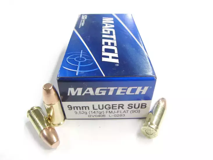 Magtech 9mm Luger SUB 9,52g (147gr) - 9x19 patruunat - 7891798135295 - 1