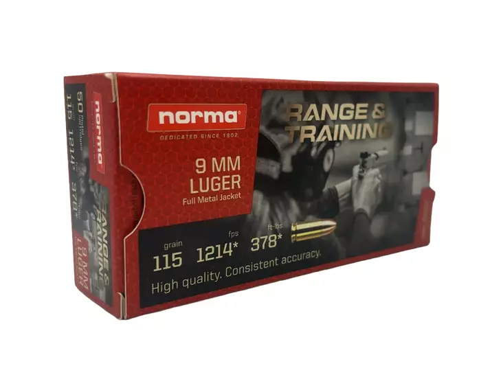Norma 9x19 115gr Range&Training 50kpl. - 9x19 patruunat - 810036150255 - 1