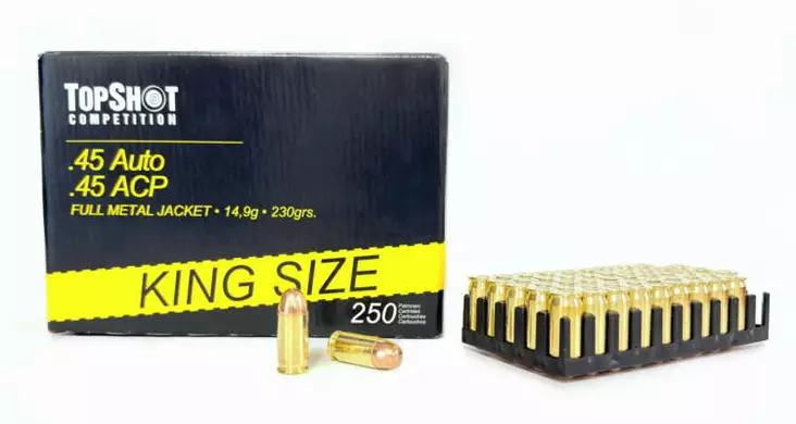 Top Shot .45 ACP 230grs King Size 250kpl - .45 Acp. patruunat - 4059751397125 - 1